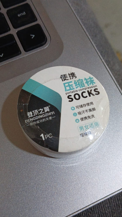 13729 Portable Disposable Socks Outdoor Compression Travel Sock (1 pair)