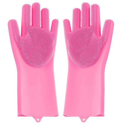 Colorful silicone cleaning brush gloves