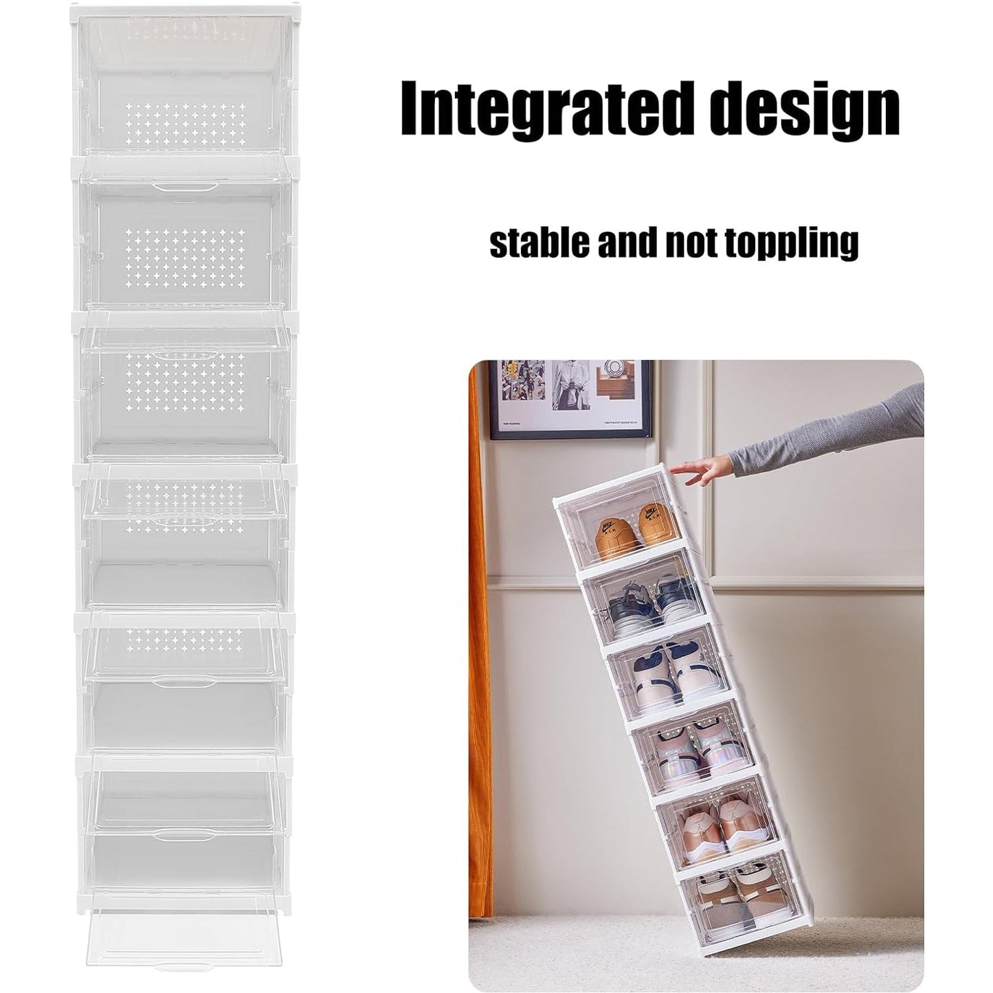 17663 Stackable Multifunctional Storage, for Clothes Foldable Drawer Shelf Basket Utility Cart Rack Storage Organizer Cart for Kitchen, Pantry Closet, Bedroom, Bathroom, Laundry (6 Layer / 1 Pc)