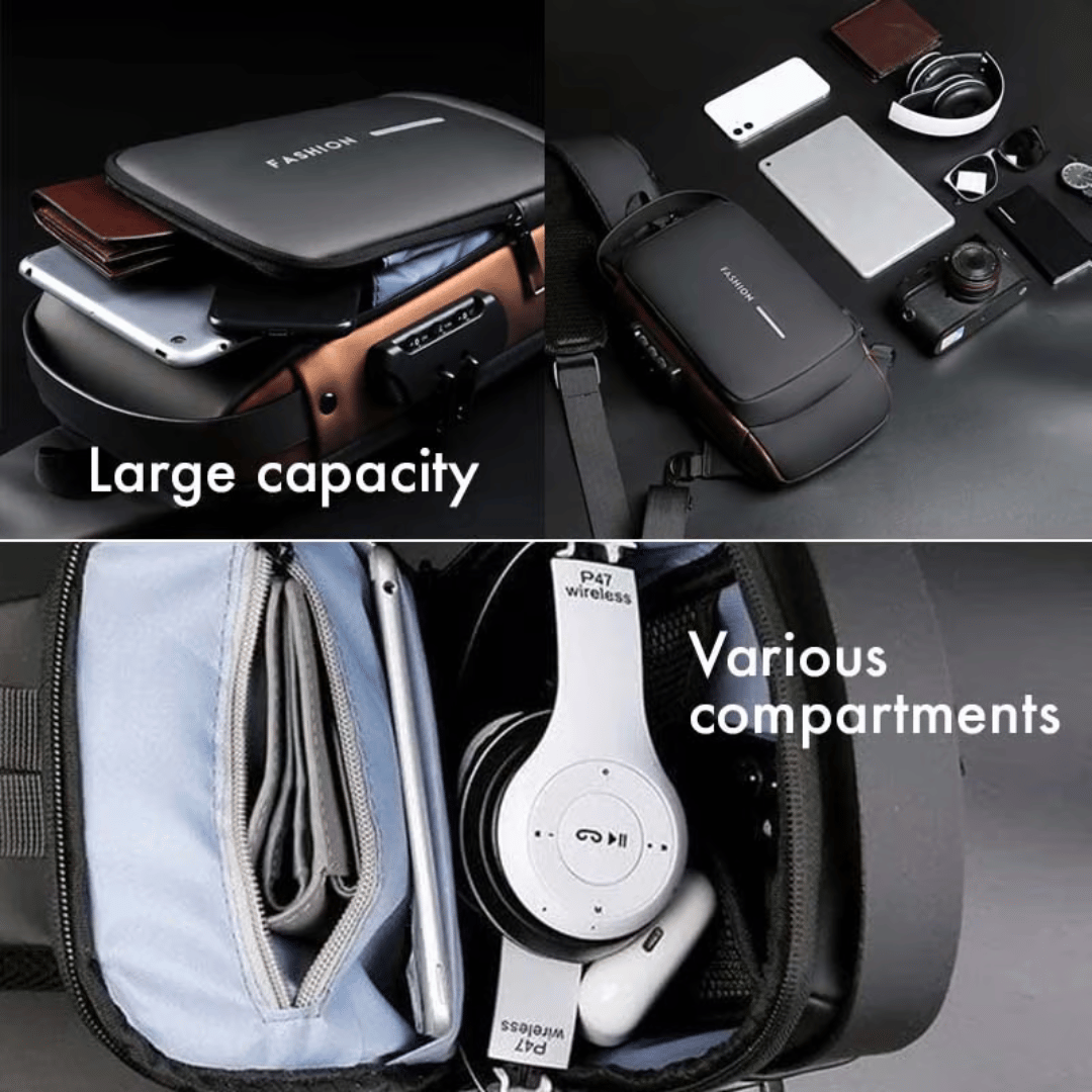 USB charging crossbody shoulder bag