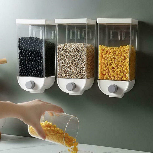 2325 Wall Mounted Cereal Dispenser Tank Grain Dry Food Container (1500ML) (Multicolour)