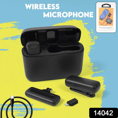 14042 Wireless Microphones, Collar Mic for All Smart Phone / Type-C (1 Set)