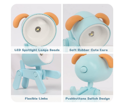 6975405510055 Mini Dog Night Light Cute Small Phone Holder Creative Mini Table Lamp Pet Cute Cartoon Animals LED Desk Lamp Adjustable Puppy Night Light Eye