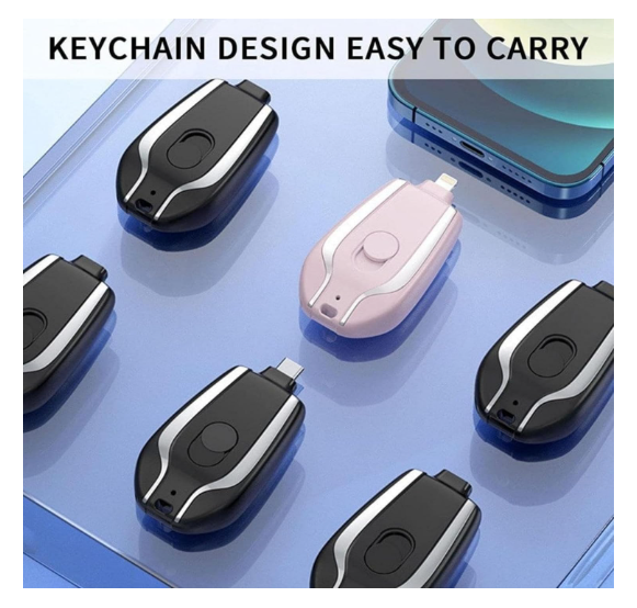 3375 Keychain Portable Charger for (Android) 1500mAh Mini Power Emergency Pod