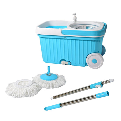 Plastic spin mop with bigger wheels for easy cleaning