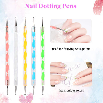 6020 Nail Art Point Pen and Set Used by Women's for Their Fashion Purposes (Pack of 5Pcs)