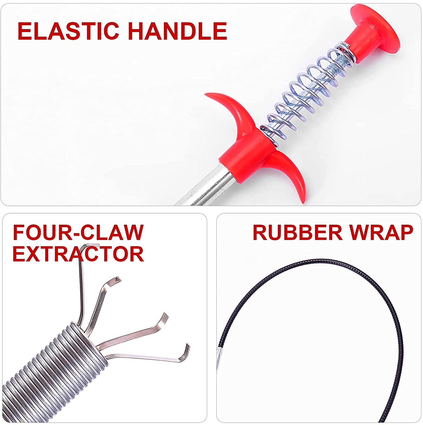 Detailed view of cleaning claw tool designed for drainage and pipe cleaning.