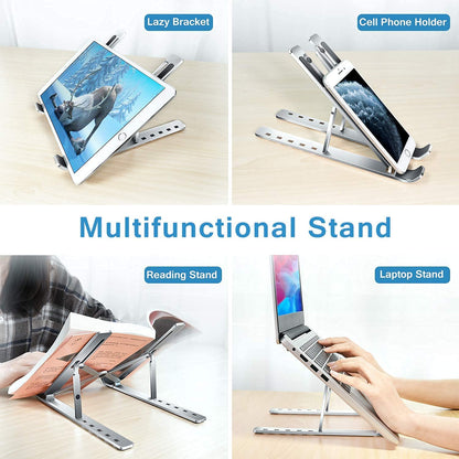 12874 Laptop Stand for Desk | Metal Portable Laptop Stand, with 6 Adjustable Angles | Laptop Riser, Phone, and Tablet Stand | Compatible for All Laptop