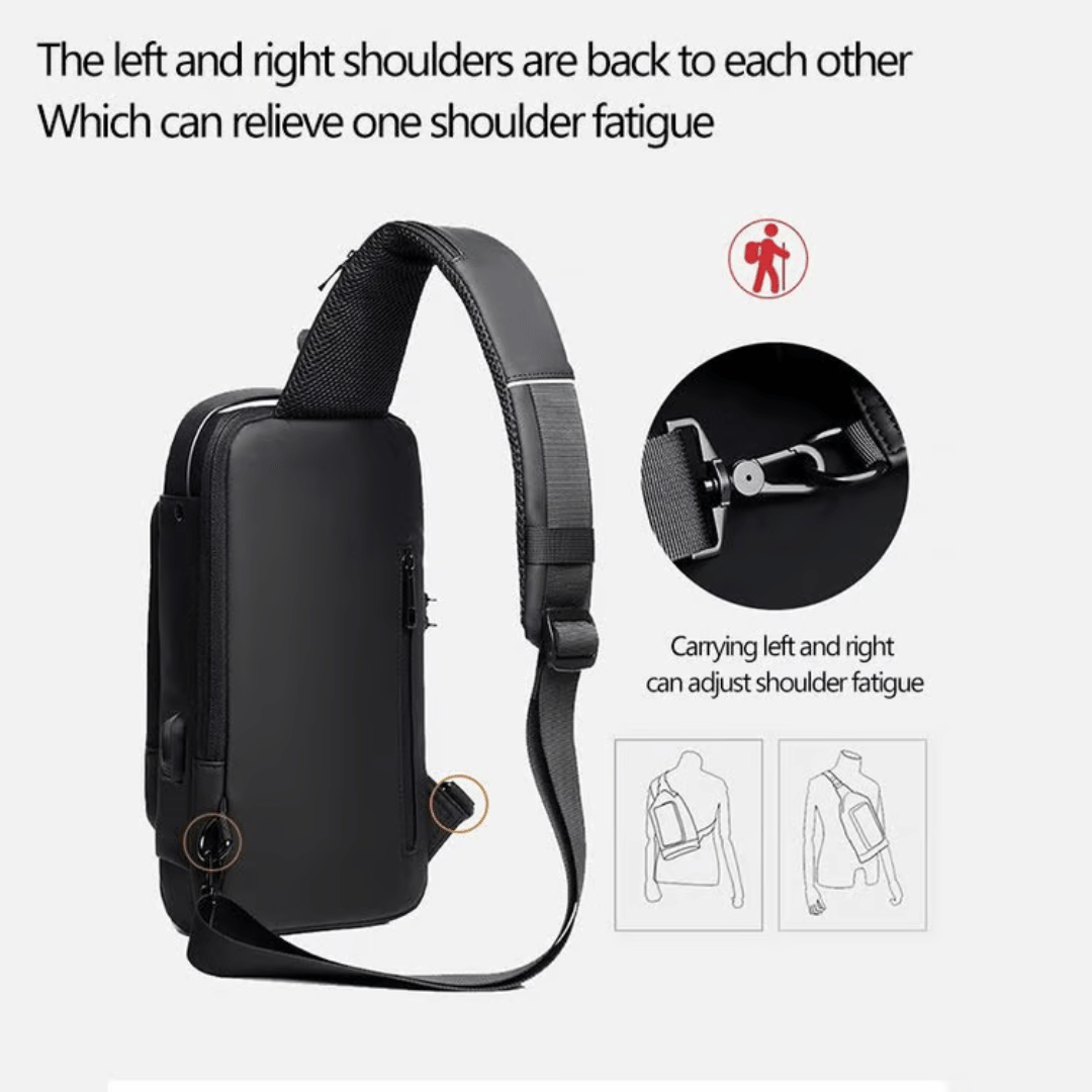 USB charging crossbody shoulder bag