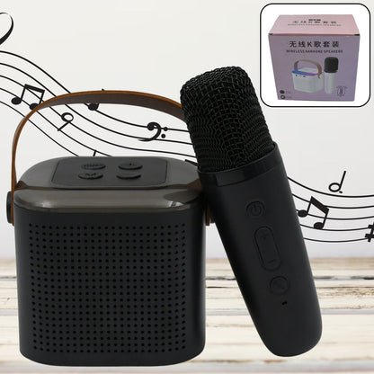 12669 Wireless Speaker Microphone Set, RGB Light Support Memory Card PortableKaraoke Machine Perfect  for Travel TV