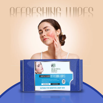 0983 Refreshing Wet Wipes for Face | Facial Cleansing | Refreshing & Skin Hydration| Soothing for skin | pH Balance & Alcohol Free | Nourishing with Fruit extract | 25 Wipes