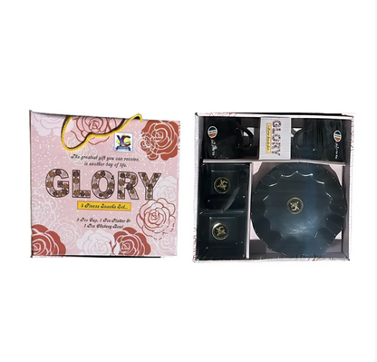 AM0335 GLORY 4 Pieces Snacks Set 2 Pcs Cup, 1 Pcs Platter & 1 Res Chatney Bowl