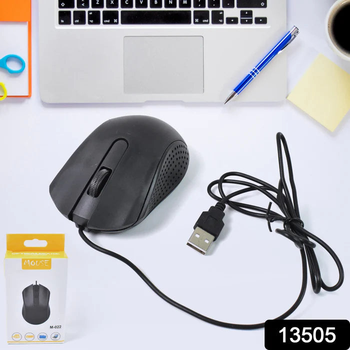 13505 Computer / Laptop Wired Optical Mouse, M-022 (1 Pc)