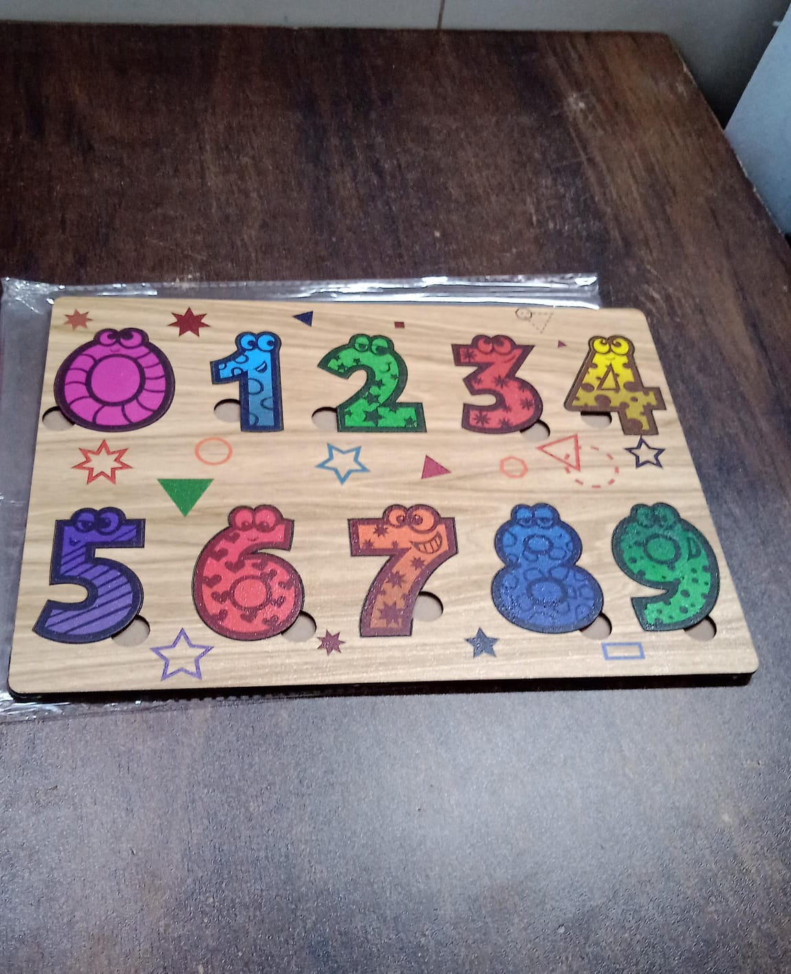 18478 Wooden Number Puzzle Learning Educational Board (1 Set / 28×20 Cm)