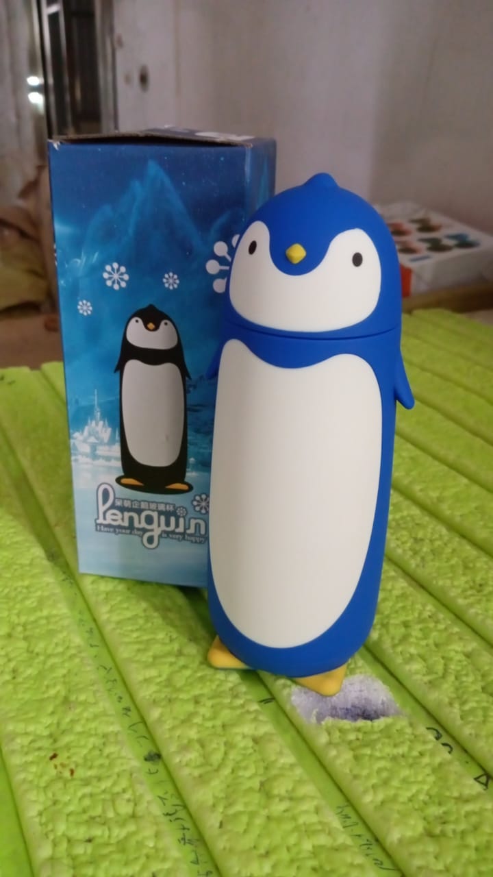 13193 Penguin Water Bottle Penguin Cartoon Water Bottle Funny Travel Mug Insulated, Inner glass Vacuum Water Bottle